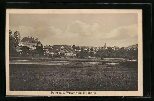 AK Polle /Weser, Ortsansicht vom Heidbrink
