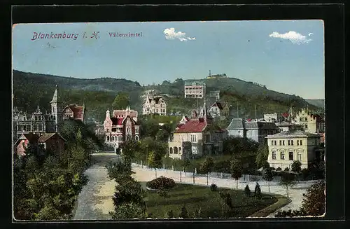 AK Blankenburg i. H., Partie im Villenviertel