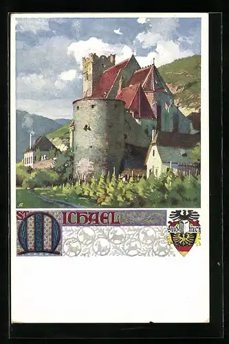 Künstler-AK St. Michael, Ansicht vom Schloss