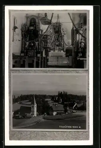 AK Trahütten, Ortsansicht, Innenansicht der Kirche