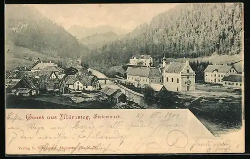 AK Mürzsteg, Blick auf den Ort in der Steiermark