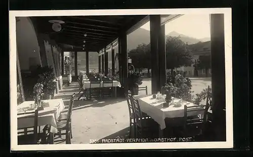 AK Radstadt, Veranda im Gasthof Post