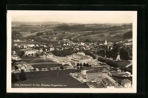 AK Gallspach, Ortsansicht vom Flugzeug aus