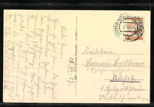 AK Unterach /Salzkammergut, Ortsansicht mit See