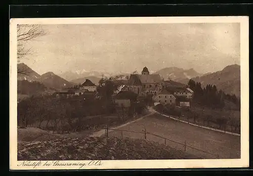 AK Neustift bei Grossraming, Panorama mit Gebirge