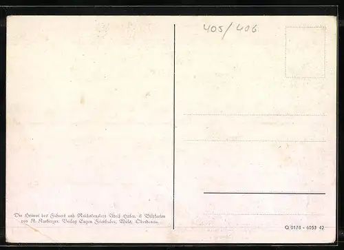 Künstler-AK Leonding, Ortsansicht mit Umgebung