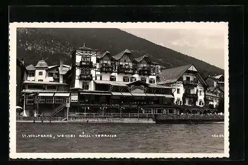 AK St. Wolfgang, Gasthaus Weisses Rössl, Terrasse