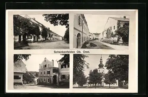 AK Schenkenfelden, Kirche, Strassenpartie, Ortspartie
