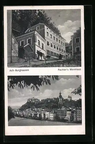 AK Ach-Burghausen a. Salzach, Gasthaus Pachler`s Weinhaus, Teilansicht