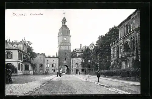 AK Coburg, Strassenpartie am Ketschenthor