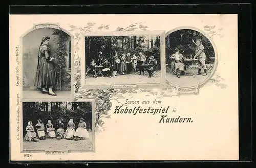 AK Kandern, Szenen aus dem Hebelfestspiel - Vrenele-Gruppe, Markt-Weiber