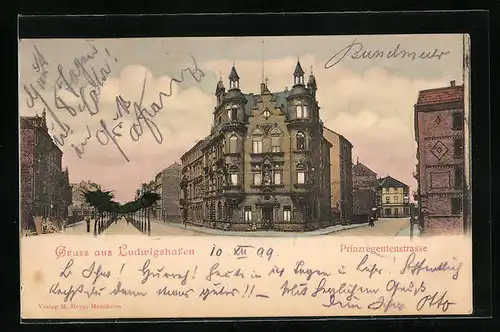 AK Ludwigshafen /Rhein, Partie in der Prinzregentenstrasse