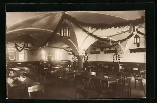 AK Berchtesgaden, Gasthaus Bräustüberl, Grosse Bierhalle