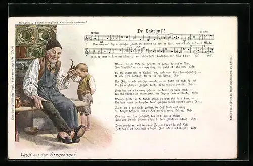 AK Lied Dr Ladrhus, Alter Mann mit Enkel