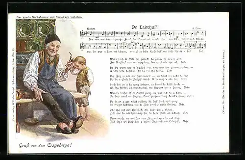 AK Lied Dr Ladrhus, Alter Mann in Lederhose