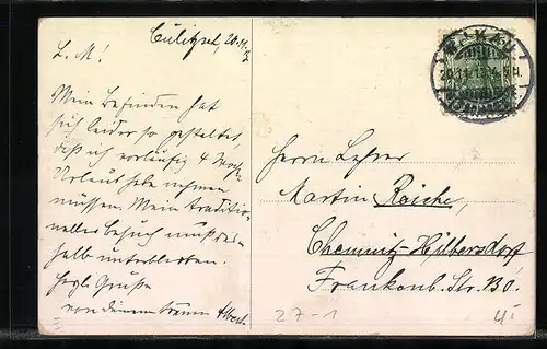 AK Lied Dr zefriedne Kiehgang, Kuhhirt mit Kühen auf der Weide