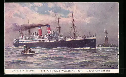 Künstler-AK Willy Stoewer: Passagierschiff George Washington der USA