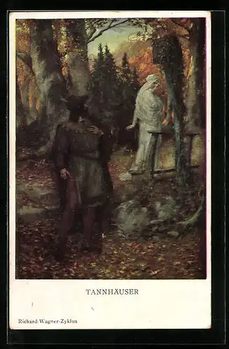 Künstler-AK Szene aus Tannhäuser von Richard Wagner