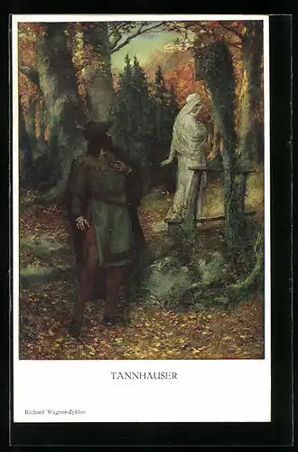 Künstler-AK Szene aus Tannhäuser von Richard Wagner
