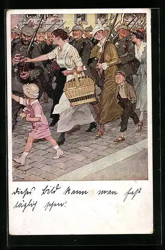 Künstler-AK Brynolf Wennerberg: Ausmarsch der Soldaten