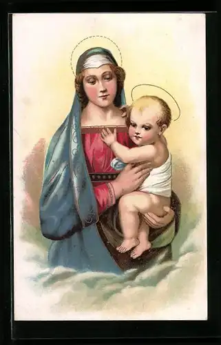 AK Maria mit Jesuskind, Religion