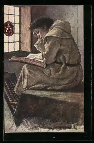 AK Der Klosterschüler beim Lesen, Religion
