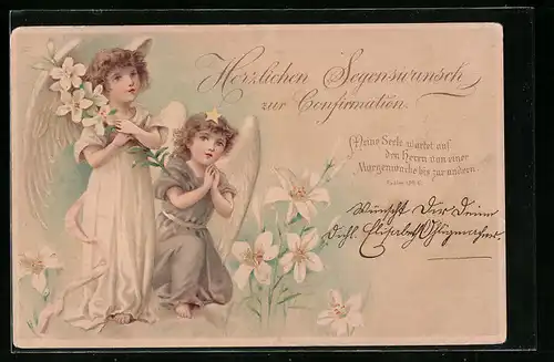 AK Engel mit Segenswunsch zur Konfirmation