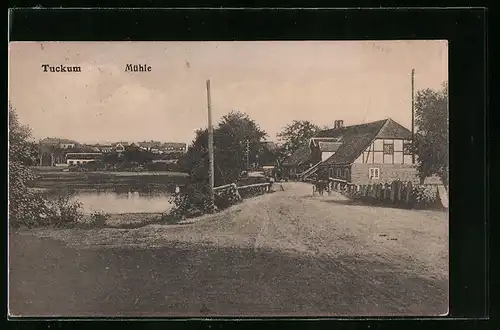 AK Tuckum, Strassenpartie an der Mühle