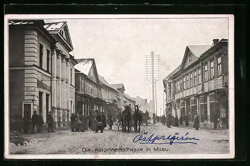 AK Mitau, Soldaten in der Kolonnenstrasse