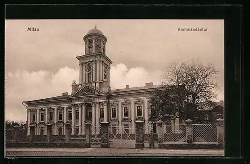 AK Mitau, Kommandantur, Strassenansicht