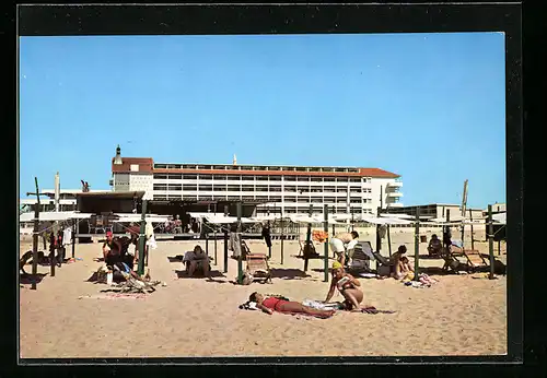 AK Monte Gordo, Hotel Vasco da Gama vom Strand gesehen
