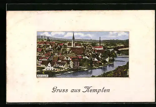 AK Kempten, Flusspartie mit der Altstadt