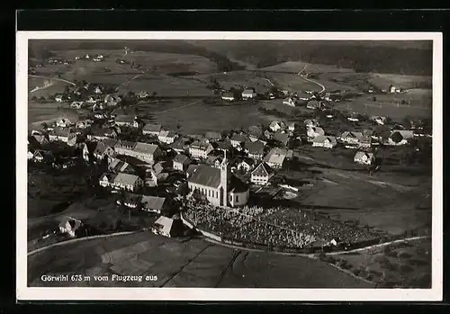 AK Görwihl, Ortsansicht vom Flugzeug aus