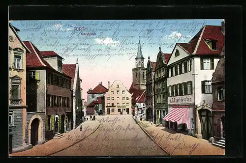 AK Fürth, Marktplatz mit Kirche