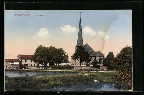 AK Drove / Rhld., Blick auf die Kirche