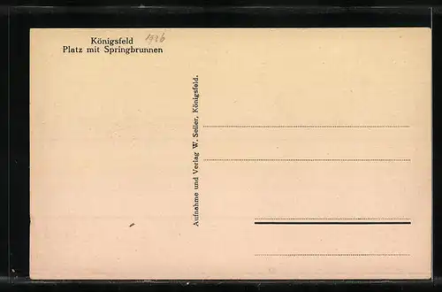 AK Königsfeld, Platz mit Springbrunnen