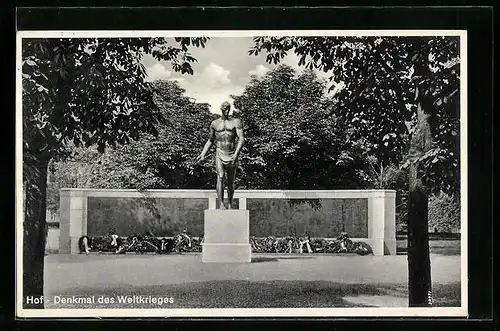 AK Hof, Denkmal des Weltkrieges