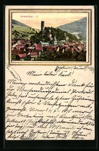 AK Eppstein i. T., Ortsansicht mit Turm