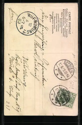 AK Eppstein i. T., Ortsansicht mit Turm