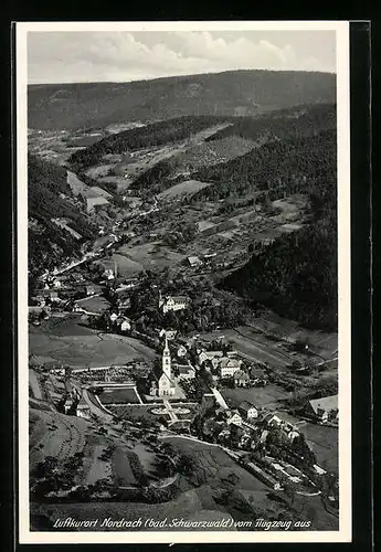 AK Nordrach i. bad. Schwarzwald, Fliegeraufnahme des Ortes