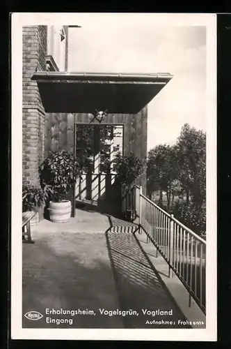 AK Vogelsgrün i. Vogtland, Erholungsheim, Eingang