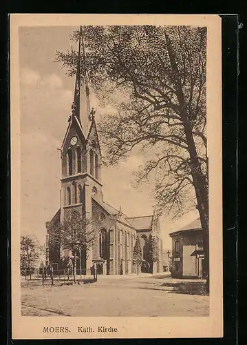 AK Moers, Blick zur kath. Kirche