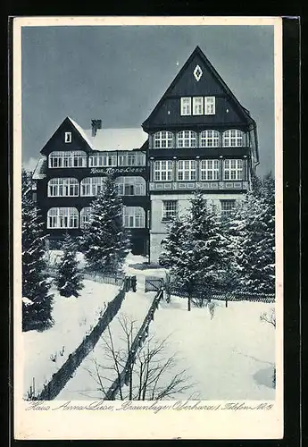 AK Braunlage i. Oberharz, Hotel Haus Anna-Liese im Schnee
