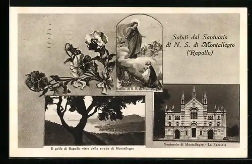 AK Rapallo, Santuario di N. S. di Montallegro, La Facciata