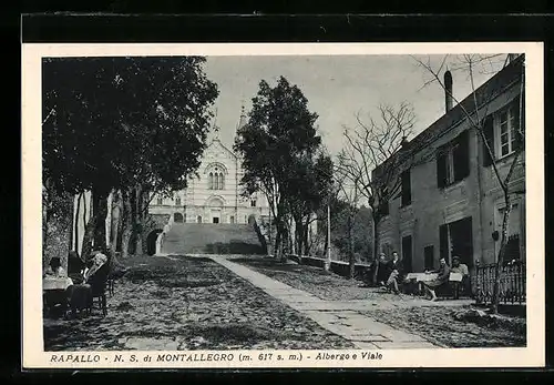 AK Rapallo, N. S. di Montallegro, Albergo e Viale