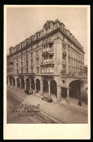Künstler-AK Genova, Hotel Bristol, 35 Via XX Settembre