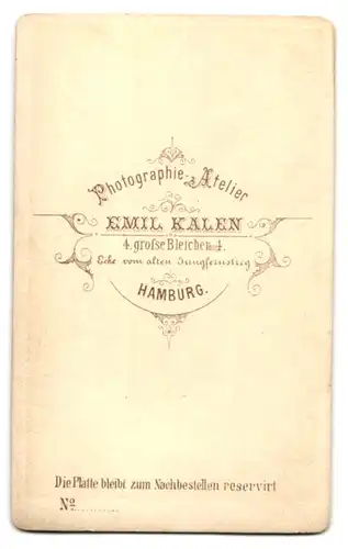 Fotografie Emil Kalen, Hamburg, Grosse Bleichen 4, Eleganter Herr mit Schnauzbart