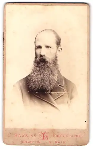 Fotografie C. Hawkins, Brighton, 32, 33 & 38, Preston Street, Bürgerlicher Herr mit grauem Vollbart