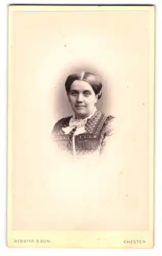 Fotografie Webster & Son, Chester, 19, Bridge St. Row, Bürgerliche Dame mit zeitgenössischer Frisur