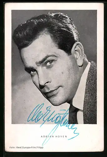 AK Schauspieler Adrian Hoven, original Autograph